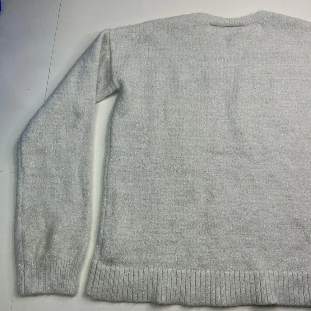 The Children's Place Grey Shimmer LOVE Sweater Girls Size 14 XL Rainbow Sequin